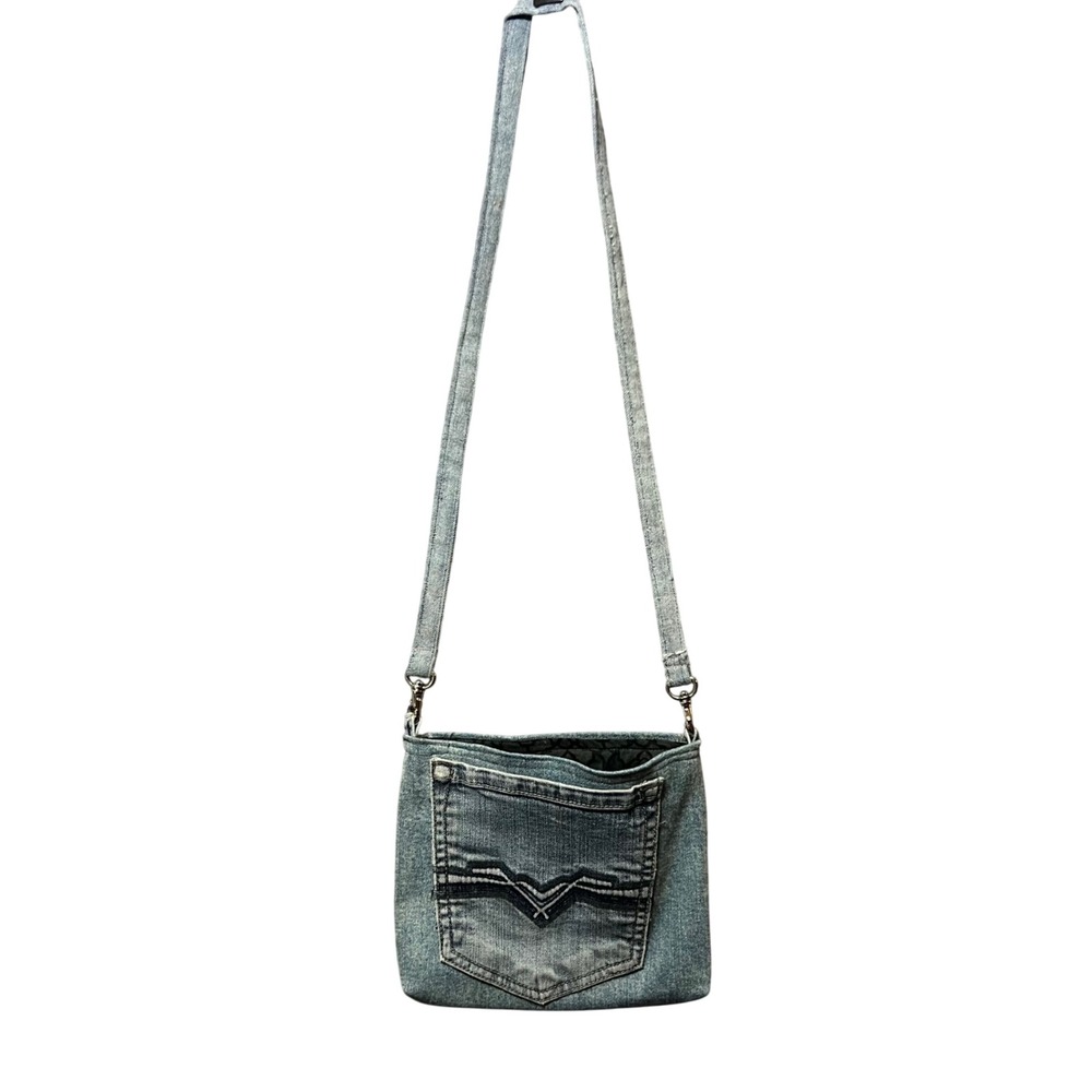 Denim‎ Upcycled Crossbody Bag Jean Pocket Purse Handmade Unique